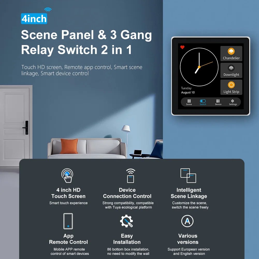 4-inch scene panel with 3-channel relay