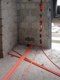 Outdoor electrical installation site — cables and equipment