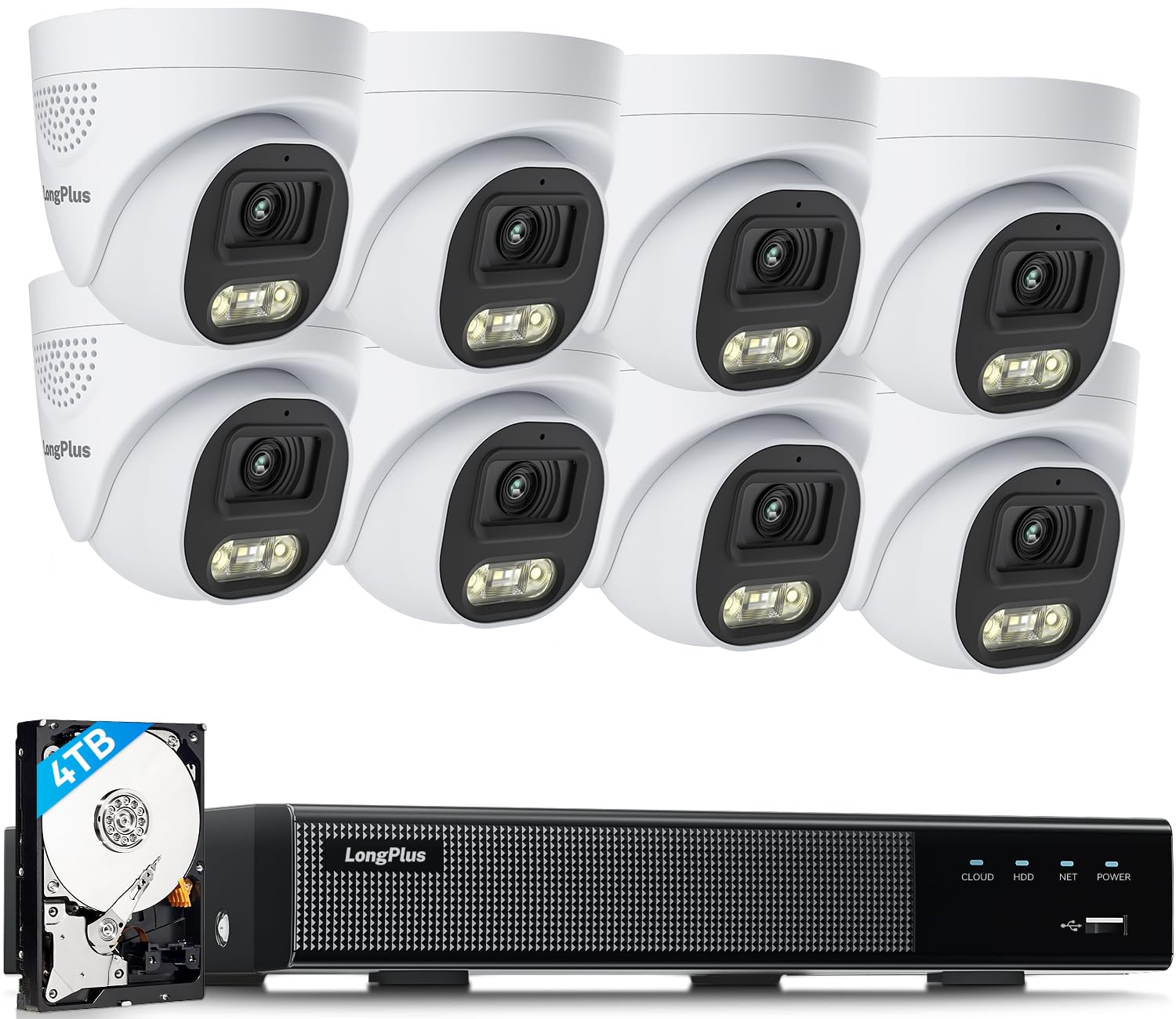 Bullet camera + recessed LED spotlight — security equipment