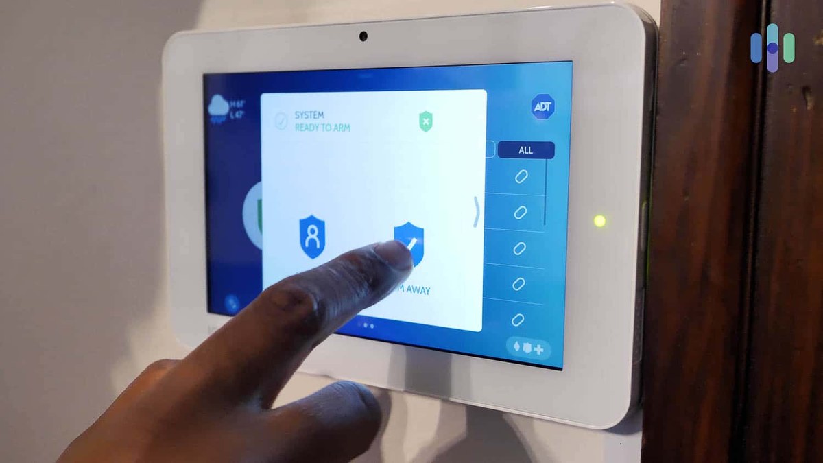 Alarm system control panel — user interface